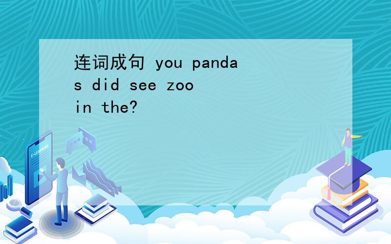 连词成句 you pandas did see zoo in the?