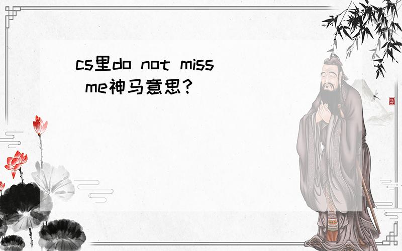 cs里do not miss me神马意思?