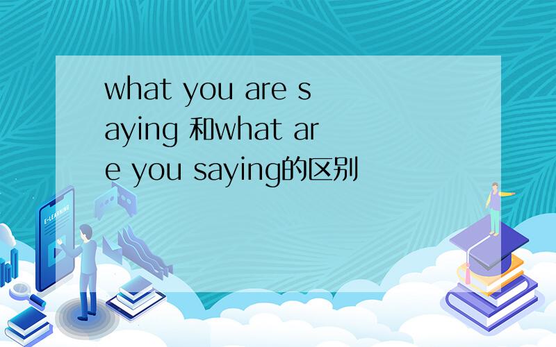 what you are saying 和what are you saying的区别