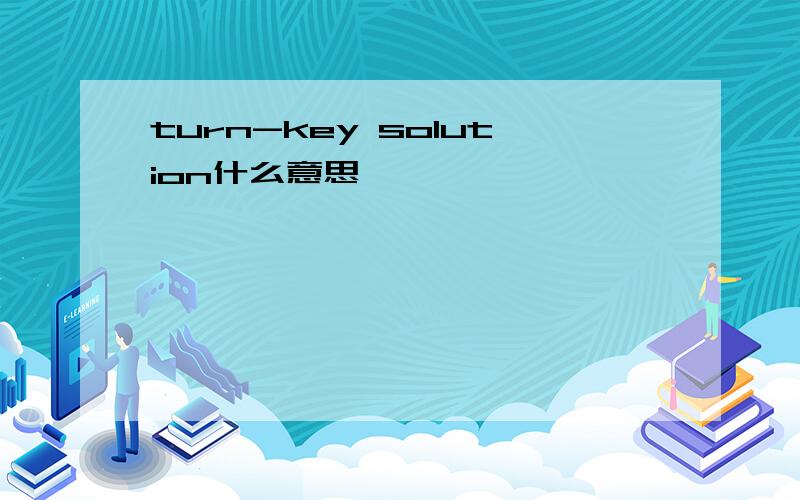turn-key solution什么意思