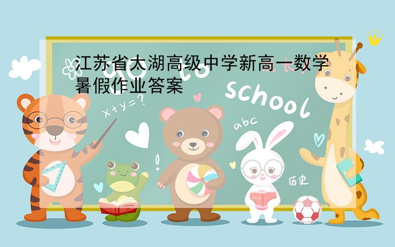 江苏省太湖高级中学新高一数学暑假作业答案