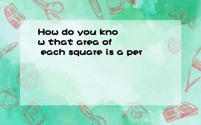 How do you know that area of each square is a per