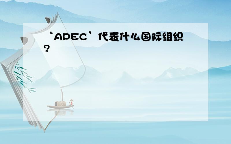 ‘APEC’代表什么国际组织?