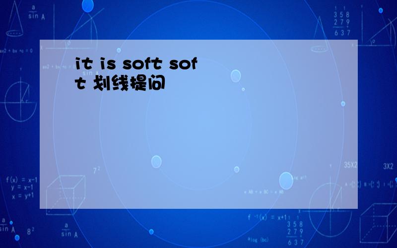 it is soft soft 划线提问