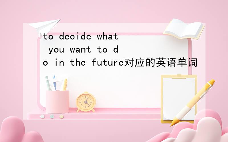 to decide what you want to do in the future对应的英语单词
