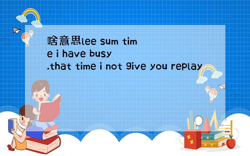 啥意思lee sum time i have busy .that time i not give you replay