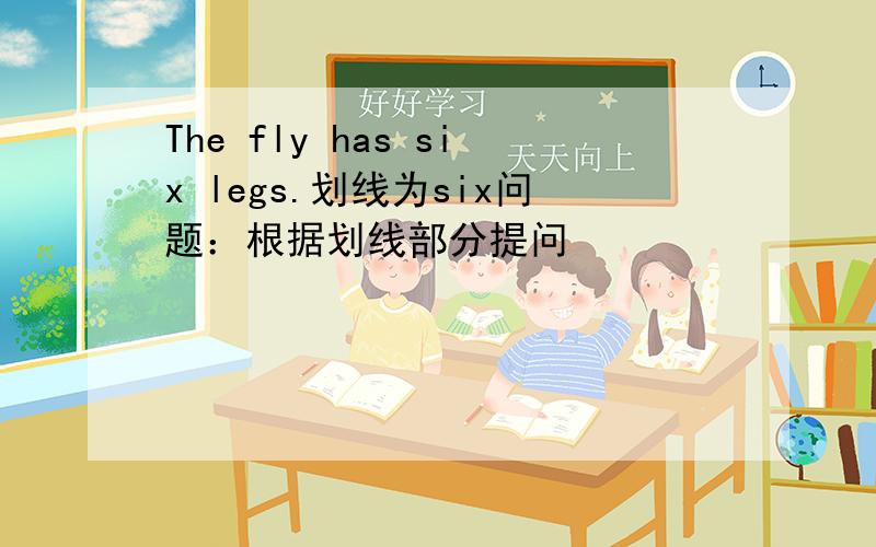 The fly has six legs.划线为six问题：根据划线部分提问