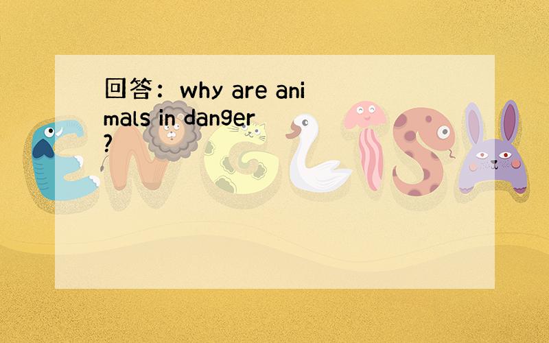回答：why are animals in danger?
