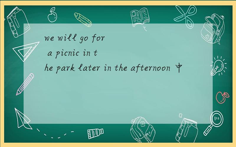 we will go for a picnic in the park later in the afternoon 中