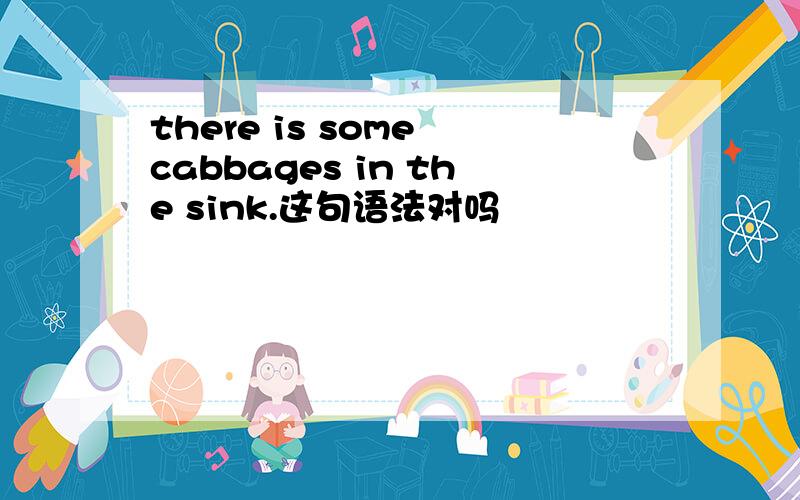 there is some cabbages in the sink.这句语法对吗