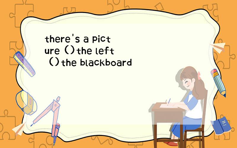 there's a picture ()the left ()the blackboard