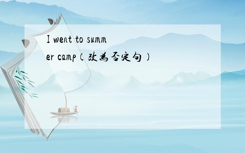 I went to summer camp（改为否定句）