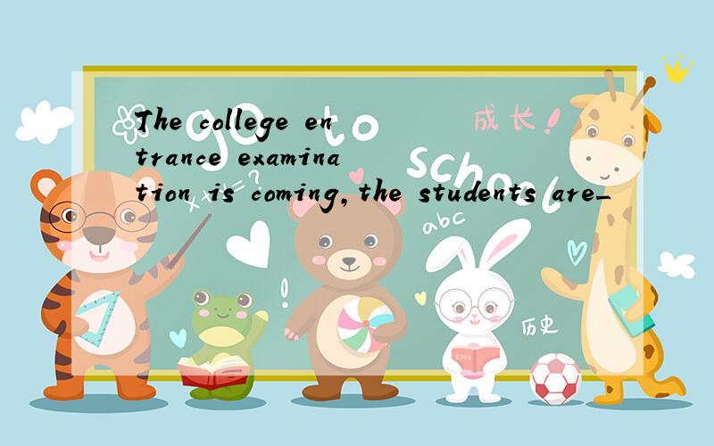 The college entrance examination is coming,the students are_