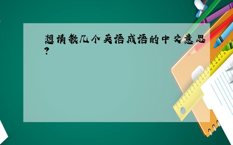 想请教几个英语成语的中文意思?