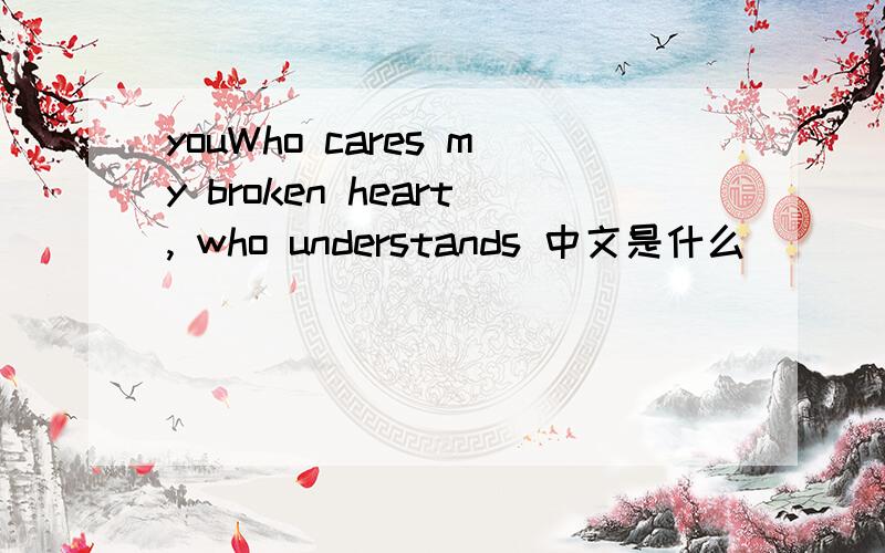 youWho cares my broken heart, who understands 中文是什么