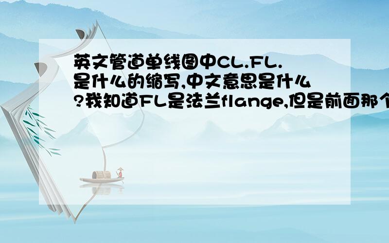 英文管道单线图中CL.FL.是什么的缩写,中文意思是什么?我知道FL是法兰flange,但是前面那个CL什么意思