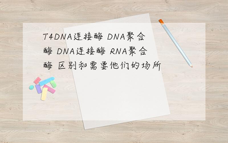 T4DNA连接酶 DNA聚合酶 DNA连接酶 RNA聚合酶 区别和需要他们的场所