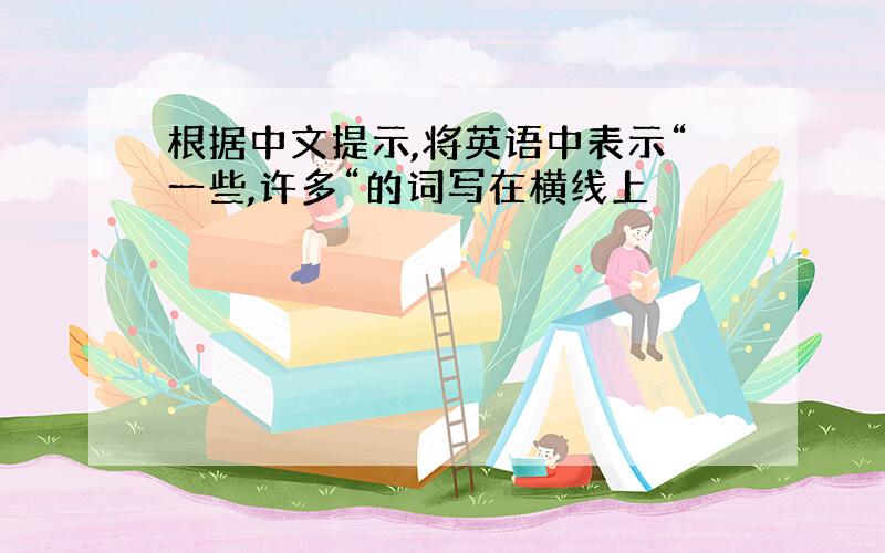 根据中文提示,将英语中表示“一些,许多“的词写在横线上