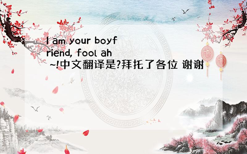 I am your boyfriend, fool ah ~!中文翻译是?拜托了各位 谢谢