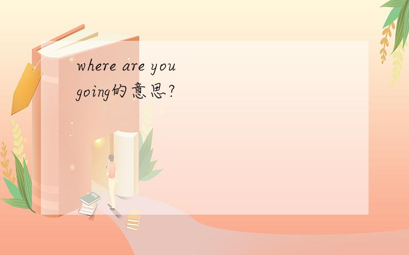 where are you going的意思?
