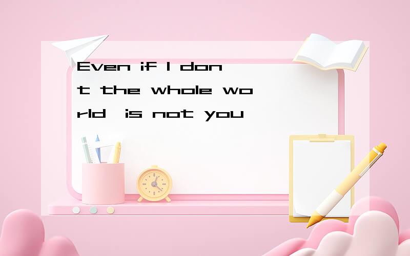 Even if I don't the whole world,is not you