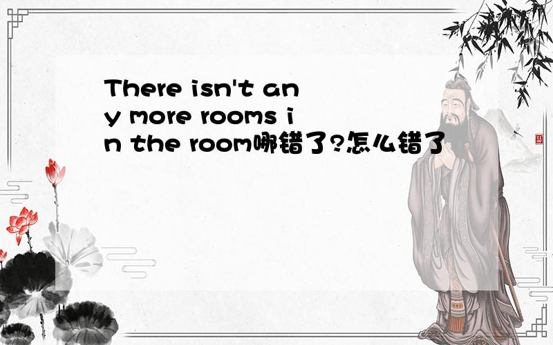 There isn't any more rooms in the room哪错了?怎么错了