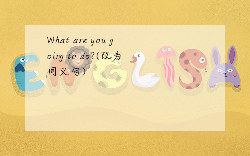 What are you going to do?(改为同义句)