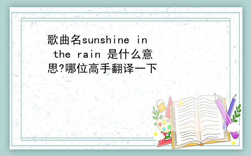 歌曲名sunshine in the rain 是什么意思?哪位高手翻译一下