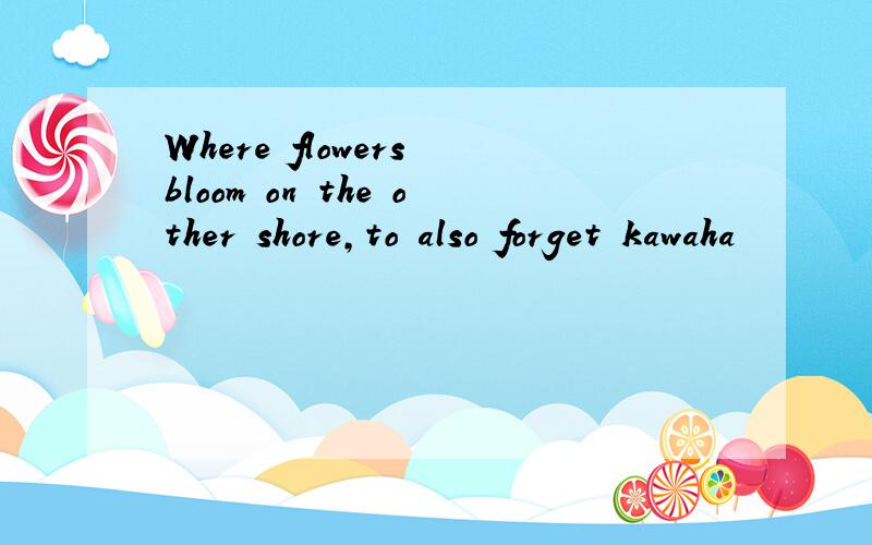 Where flowers bloom on the other shore,to also forget kawaha