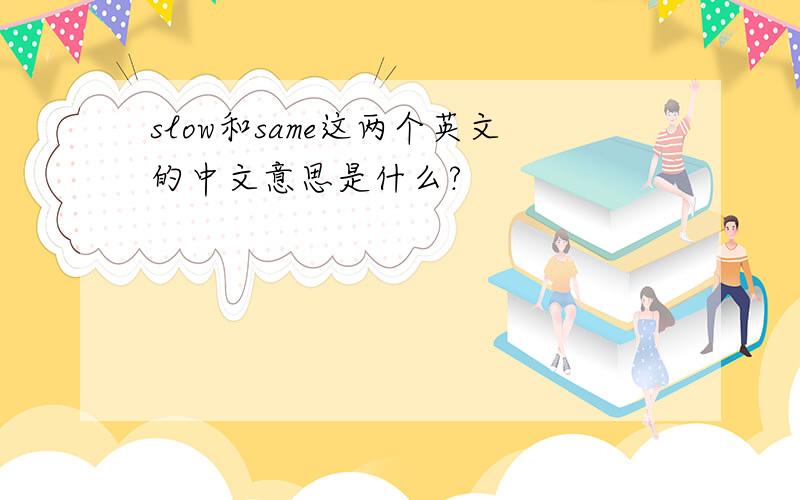 slow和same这两个英文的中文意思是什么?