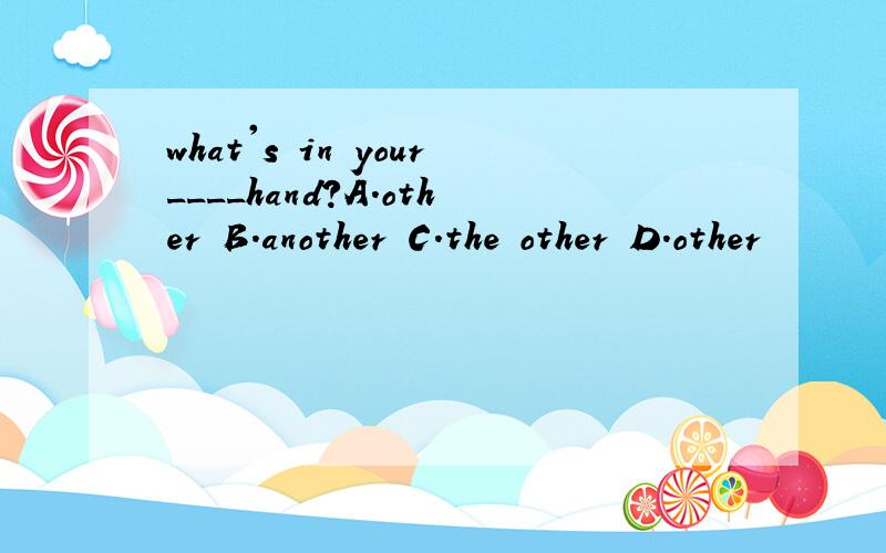 what's in your____hand?A.other B.another C.the other D.other
