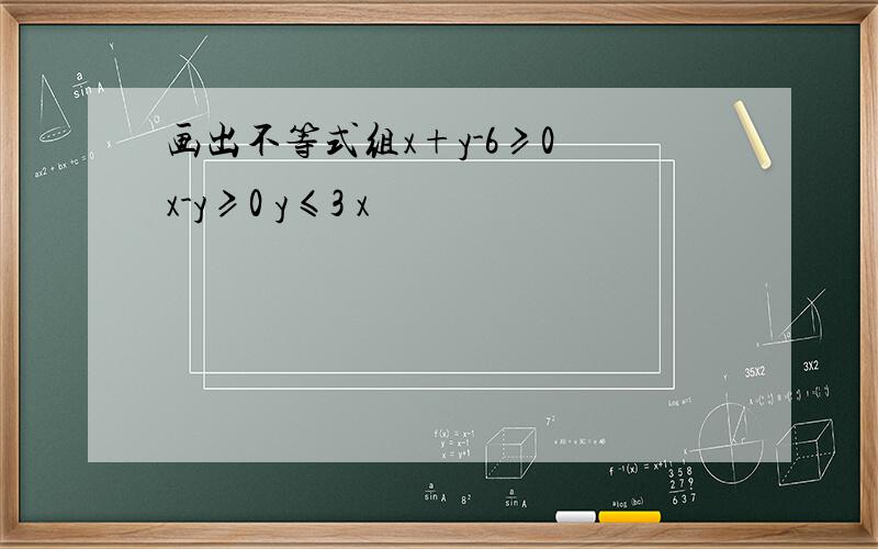 画出不等式组x+y-6≥0 x-y≥0 y≤3 x