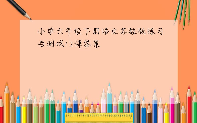 小学六年级下册语文苏教版练习与测试12课答案