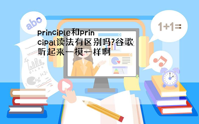 principle和principal读法有区别吗?谷歌听起来一模一样啊