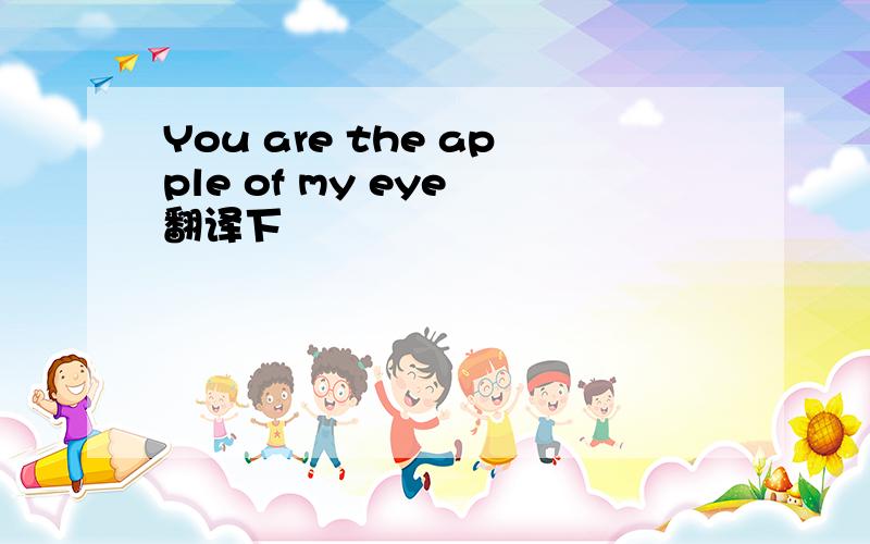 You are the apple of my eye 翻译下